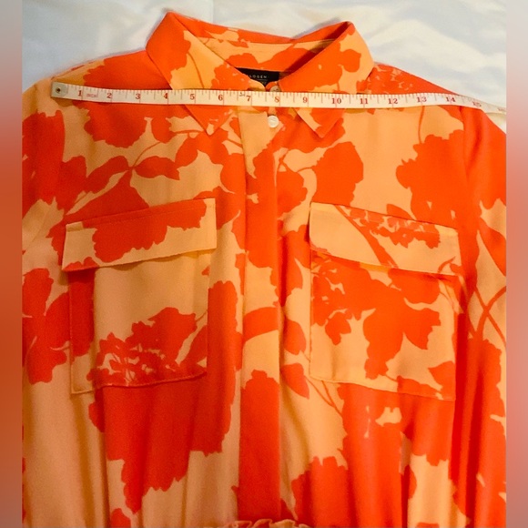 NWOT-Halogen X Atlantic Pacific ‘Coral Cathy Floral’ Smocked Utility Dress-Small - Picture 10 of 15
